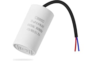 CBB60 450v 8uf 50/60HZ condensatore di avviamento, condensatore motore, condensatore soppressore, condensatore microfarad con filo ANGEEK