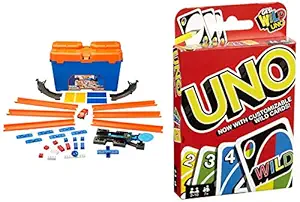 Hot wheels Track Builder Stunt Box + Mattel Uno Playing Card Game
