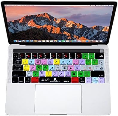 XSKN Adobe Illustrator AI English Shortcut Silicone Keyboard Skin Protective Film for Multi Touch Bar MacBook Pro Retina 13 Inch / 15 Inch (A1706 and A1707, Release Oct 2016), US EU Layout