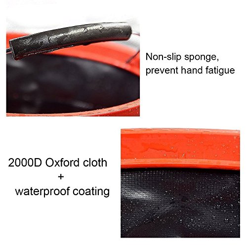 Falteimer 12L,Topoint tragbare Wassereimer Faltschüssel keine Leckage Stoff mit Reißverschluss Aufbewahrungstasche,leicht Eimer für Autowäsche Wandern Outdoor Camping Angeln Picnic - 3