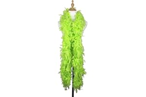 chaojukj 1.8m 100g Fruit Green Marabou Feather Boa Fancy Dress for Adult Halloween Cosplay Costume Accessory Holiday Decors