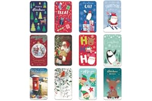 Decsee Christmas Money Wallets, 12-Pack with Envelopes, Festive Holiday Designs, 17.5 x 8.5 cm Gift Card Holders, Multi-coloured