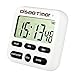 Produktbild Oisee Elektronischer Timer und Countdown and Up Zeitschaltuhr Stoppuhr mit Blinklicht und Piepton Wecker Extra Großes Display Starke Magnethalterung und Versenkbare Halterung Küchentimer (Weiß)