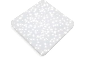 Lumare LED lampada da soffitto cielo stellato | 24W 2000lm | 275x275x60mm angolare | 2700K bianco caldo | stella deco effetto glitter per soggiorno e camera dei bambini
