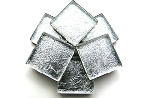 HOBBY ISLAND MOSAICS Craft Mosaic Tiles - 20mm - 49 Tiles Foil - Silver