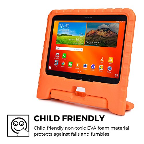 Samsung Galaxy Tab 4 10.1, Tab 3 10.1 hülle fur kinder, COOPER DYNAMO Beanspruchbare, strapazeirfähige, robuste, gepolsterte Hartschalenhülle mit integriertem Griff, Standfunktion & durchsichtigem Displaysschutz (Orange) - 3