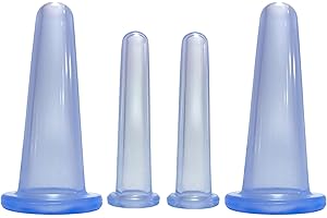 CHDZSW 4 Stück Schröpfen Cups Silikon,Schröpfen Silikon Schröpfset Facial Silikon set, Schröpfgläser Face Schröpfen, Saugglocke Massage Tools, Cellulite Cup Schröpfmassage Tools, Schröpftherapie (Blau)