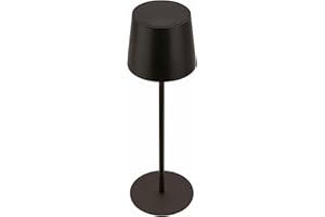 BRILONER - Lampada da tavolo LED senza fili IP44 con touch, dimmerabile, batteria e sorgente luminosa sostituibili, da comodino, campeggio, per esterni, 11 x 33 cm, nero