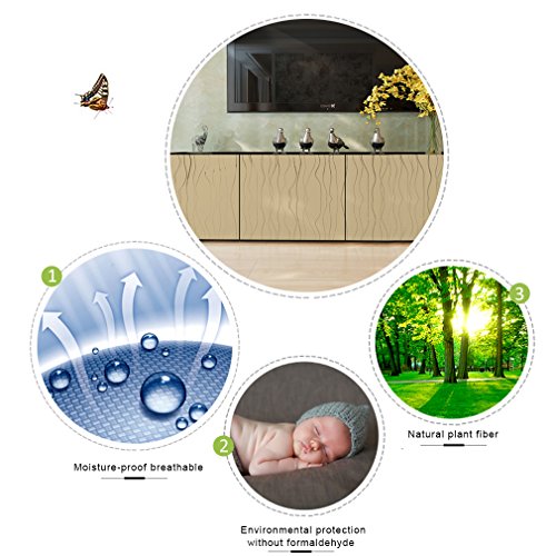 KINLO® Folie Möbel Gelb Folie Küche 500x61cm TOP Qualität Dekofolie mit Linie Küchenschrankfolie Anti-Schimmel Möbelfolie aus Hochwertigem PVC folie selbstklebend Umweltschutz Tapete folie wanddeko 2 Jahren Garantie - 3