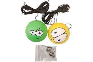 TKERINSE Garage Tennis Ball Parking Aid, 2 Pieces Garage Tennis Ball Parking Aid, Cute and Fun Large Eyes Help with Rope, Parking Aid Large Eyes with Rope and Ball Stop Cute Car Accessories for Beginners