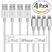 Produktbild Lightning Kabel, YEONPHOM 4Pack 1M iPhone Ladekabel Nylon USB aufladekabel/Sync-Kabe/Datenkabel für Apple iPhone 7/7 Plus/6s/6 Plus/6/5s/5c/5/se, iPad Pro/Air 2/mini 2/3/4,iPod touch/nano(Silber)