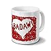 Produktbild Tasse mit Namen Badawi - Motiv Rosenherz - Namenstasse, Kaffeebecher, Mug, Becher, Kaffeetasse - Farbe Weiß