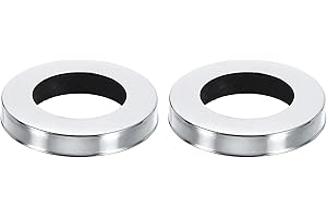 sourcing map 2 anillos de base de grifo, 2.1 x 1.25 pulgadas (diámetro exterior x ID), cierres de arandela de acero inoxidable, cubierta de agujero de grifo para grifos de baño y cocina, color