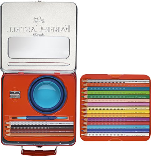 Faber-Castell 201312 Malkoffer Jumbo Grip 18 Buntstifte, Bleistift, Pinsel und Wasserbecher - 3