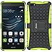 Produktbild ykooe Huawei P8 Lite hülle, (Rüstungs Series) Huawei P8 Lite Hülle Dual Layer Hybrid Handyhülle Stoßfest Handys Schutz Case mit Ständer Schutzhülle für Huawei P8 Lite Grün (5,0 Zoll)