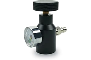 SZRKRLA Paintball CO2 Tankadapter Druckluft Tankstelle Fernschalter ASA Adapter mit 3000psi Messgerät schwarz