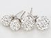 Hosaire 1 Pair 8mm Earrings Fashion Elegant Women Girls Jewelry Diamond Ball Earrings Stud Clip For Holiday New Years Gifts(Silver)