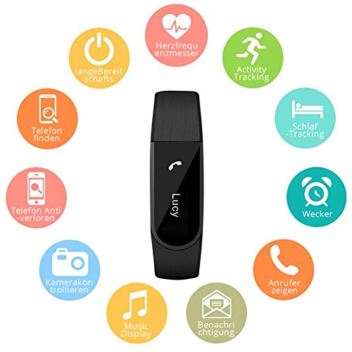 Fitness Armband mit pulsmesser, V3 Fitness Armbänder Tracker,Sport Armbanduhr Wasserdicht IP67 Schrittzähler, Herzfrequenz – Monitor Aktivitätstracker / Schlaf-Monitor / Push-Message und Anrufer / ID Benachrichtigung / Photo-Fernauslöser / Handy-Suchfunktion, Steuerung der Musikwiedergabe, smart bracelet ,Smartwatch für Android Smartphone und iPhone, Hembeer - 4