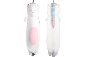 Dalmao 55cm Langer Einhorn Plüsch Kissen, Einhorn Stofftiere Kuscheltier, Niedliche Plüschtier Schlafkissen Geschenke für Kinder Geburtstage, Ostern