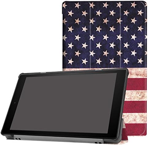 Amazon Fire HD 10 2017 Case, PU Leather Slim Smart Case Cover And stents (With Auto Wake / Sleep Feature) Suitable for Amazon Fire HD 10 (7th Generation, 2017 Release Only) release 10.1-Inch Android Tablet Case (Stars and Stripes)