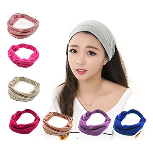 HuntGold 1XMädchen Dame Weit Yoga Schönheit Make-up Gesicht waschen Haarband Elastic Stretch Stirnband (weinrot)