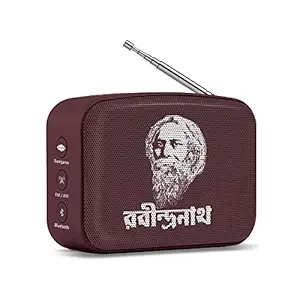 Carvaan Saregama Mini Rabindrasangeet 2.0 Channel Wireless Bluetooth Portable Speaker (Terracotta Brown)