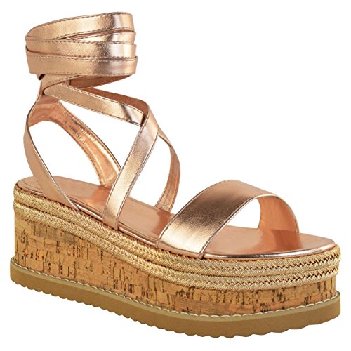 rose gold wedge sandals uk