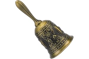XUELIYUN Bells Guardian Bell Hand Bell Small Teacher Classroom Dinner Tibetan Bells Meditation Gift for Bedridden Mom for Churchl, Hotel, Christmas and Wedding Service, Reception, Dinner, Library, Pub,（Bronze）