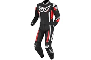 Berik Zakura 2-Teiler Motorrad Lederkombi (Black/White/Red,58)