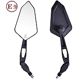 Evermotor Universal Motorrad Rückspiegel Set E-Zeichen E-Geprüft (Schwarz)