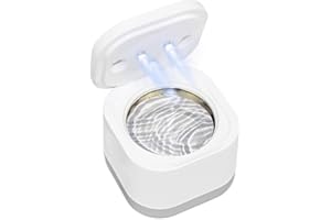 FUNFUNFLY Limpiador Ultrasonidos Dental Limpieza 42KHz Limpiador Ultrasónico UV para Dentaduras Postizas, Alineador, Retenedor Joyería De La Máquina De Limpieza Para Joyas y Todos los Aparatos Dentales
