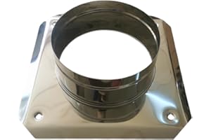 DENVEL New Grundplatte, Edelstahl, Sockelplatte, Kamingrundplatte, Bodenplatte, Schornstein, Kamin, Kaminhaube, Kaminaufsatz, Schornsteinbefestigung (Ø 150mm 240/240)