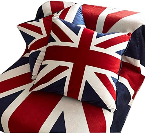 KiKa Monkey British Vintage Style Union Jack Flag Velvet Throw Pillow Case Pillowcase