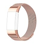 For Fitbit Charge 2 Strap Bands Replacement, Milanese Loop Stainless Steel Bracelet Smart Watch Wristbands with Unique Magnet Lock for Fitbit Charge 2