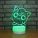 Produktbild USB-Stromversorgung Dekorativ Maskottchen 7 Farben Ändern Optische Täuschung Nachtlicht Knistern Paint Base 3D Glow LED Touch Tisch Schreibtisch Lampen Kunst Skulptur Neben Lichter Tragbare Schlaflich