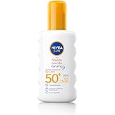 بخاخ واقي من الشمس NIVEA SUN SPF50 عالي جدًا خاص للبشرة الحساسة 200 مل، فعال ضد حساسية الشمس، عديم الرائحة