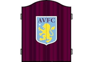 FOCO Officially Licensed Aston Villa Football Club The Villans FC Darts and Dartboard Cabinet, Vertical Stripe, Claret and Blue (CAB106)