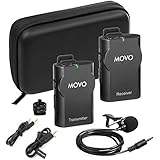 Movo WMIC10 2.4GHz Wireless Lavalier Microphone System for DSLR Cameras, iPhone/iPad/Android Smartphones, &amp; Camcorders (25m Transmission Range)