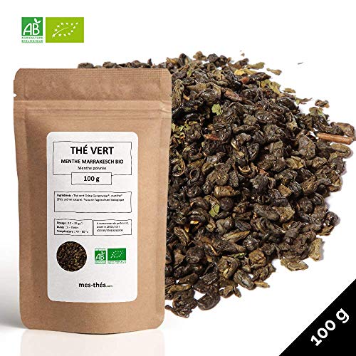 Thé Vert Bio ? Menthe Marrakesch ? Thé Vert Aromatisé ? Thé Vert en Vrac ? Sachet 100 grammes avec Zip ? 40 Tasses ? 100 % Agriculture Biologique ? Thé Vert de Qualité ? Satisfait ou Remboursé ?