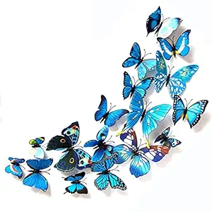 JAAMSO ROYALS Blue Colour 3D Butterflies Home D