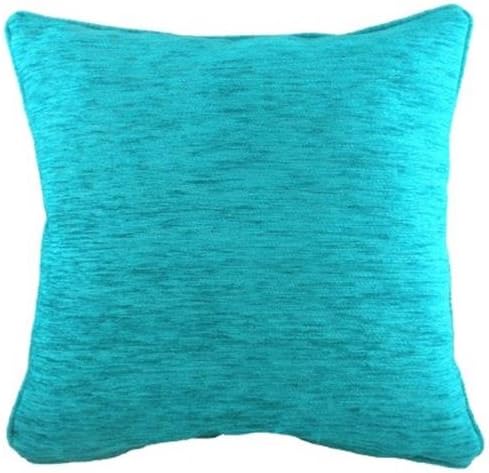 Savannah Turquoise 17" Chenille Cushion Covers | Stools Pillow Covers |Furniture Covers | Sofa Covers | Sofa pillows | Pillows| Pillow covers | Pillow Cushion Covers| Couch Covers | Pillion Pad |Headrest (Turquoise, 17” x 17” Inches | [43cm X 43cm])