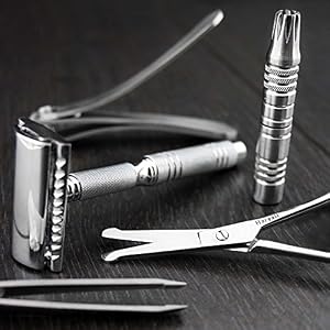 5 Pieces Professional Shaving & Manicure Kit /Unisex. Made With High Class Stainless Steel In LONDON.Travel Size - Image 2