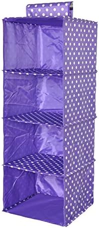 LALILEI 4-Section Hanging Garment Organiser Wardrobe Storage Shelves, Shoe Rack (Purple)