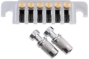 LYWSMSK Electric Guitar TP-6 Style Bridge Stop Bar Vintage 70's Bridge Tailpiece for LP Les Paul/SG/ES Electric Guitars Chrome