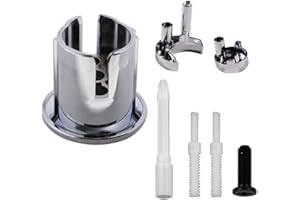 VHEUHZ Chrome Dual Flush Push Button with Threaded Push Rods Compatible with Roca D2D AH0001800R Short Body