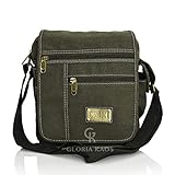 - Gloria Kaos - Bolso Hombre Con Bandolera de Lona Ajustable Con Bolsillo Para Teléfono Móvil - Bolsillo Múltiple (3348-Mil.Green)