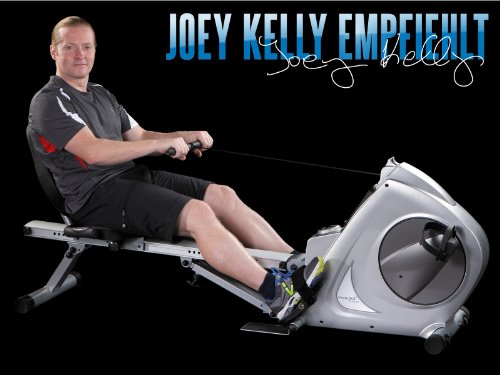 skandika Aquarius 3-in-1 Rudergerät Liege-Ergometer SF-1040 zusammenklappbar mit Multifunktionscomputer, Transportrollen, Handpulssensoren, Pulsgurt und wartungsfreien Antriebssystem - 2