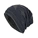 Produktbild URSING Herren Wintermütze Draussen Wolle stricken Warmer Hut Dick Weich Mütze Long Slouch Beanie Strickmütze für Outdoor mit Fleecefutter Ski Kappen Herrenmütze (44~60cm, Navy B)