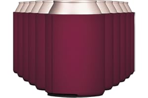 TahoeBay Blank Beer Can Cooler Sleeves Bulk Sublimation Blanks for Vinyl Plain Collapsible Foam Can Sleeves Coolers for Soda Cans and Bottles Custom Drink Holder Assorted Solid Color (Maroon)