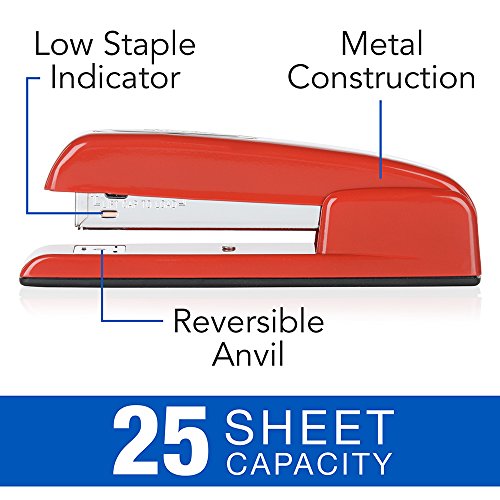Swingline Stapler, 747, Business, Manual, 25 Sheet Capacity, Desktop, Rio Red (74736)